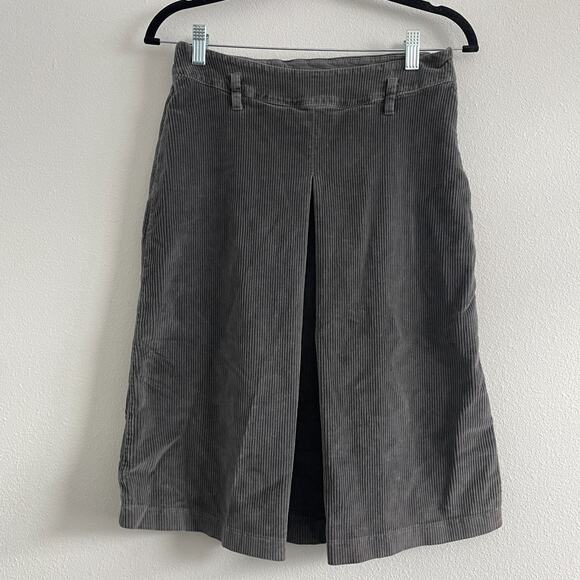 Humanoid Skirt Women S Gray Corduroy Knee Length Pleated Lagenlook Academia - Picture 1 of 12